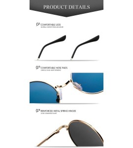 Round Unique Blue Mirrored Color Lenes John Sunglasses Polarized for Men Women Glass Driving Outdoor UV400 - CA12DTL3CF3 $29.46