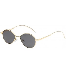 Oversized Women's Retro Cat Eye Oval Shades Frame UV Protection Polarized Sunglasses - E - CL18E7K3ZE8 $22.97