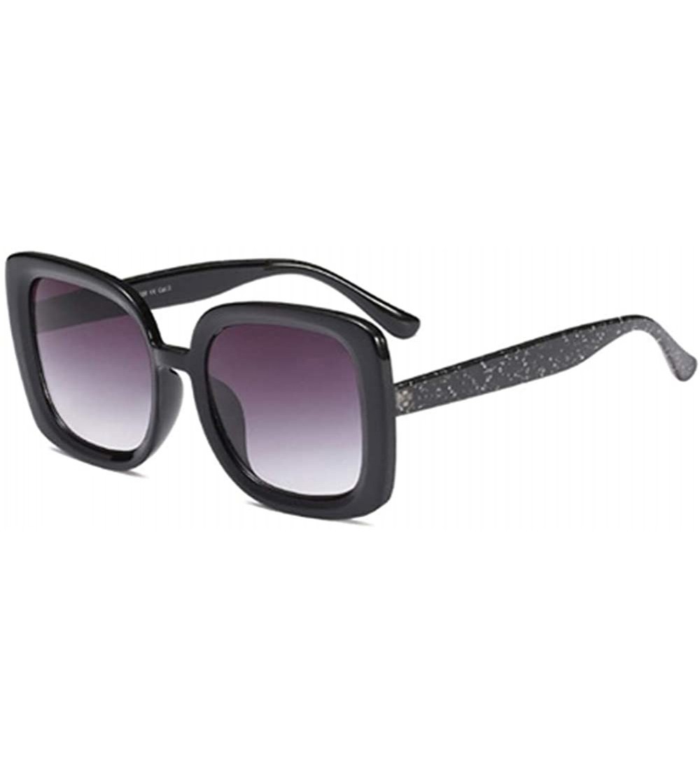 Square New Fashion Square Sunglasses Women Oversized Sun Glasses For Ladies Gift Items - Full Black - CL18L7EZXRS $19.43