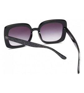 Square New Fashion Square Sunglasses Women Oversized Sun Glasses For Ladies Gift Items - Full Black - CL18L7EZXRS $19.43