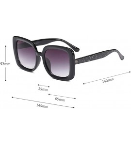 Square New Fashion Square Sunglasses Women Oversized Sun Glasses For Ladies Gift Items - Full Black - CL18L7EZXRS $19.43