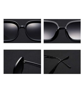 Square New Fashion Square Sunglasses Women Oversized Sun Glasses For Ladies Gift Items - Full Black - CL18L7EZXRS $19.43