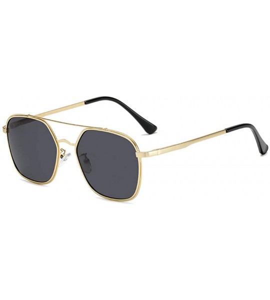 Oval Metal punk wind sunglasses men's polarizer telescopic spring legs retro personality sunglasses - C6190MOH426 $60.01