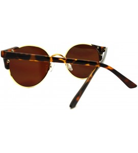 Round High Fashion Sunglasses Womens Round Side Horn Rim Unique Frame - Gold Tortoise - C611FDG6KAL $18.62