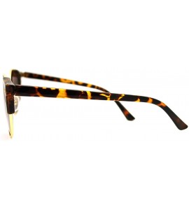 Round High Fashion Sunglasses Womens Round Side Horn Rim Unique Frame - Gold Tortoise - C611FDG6KAL $18.62