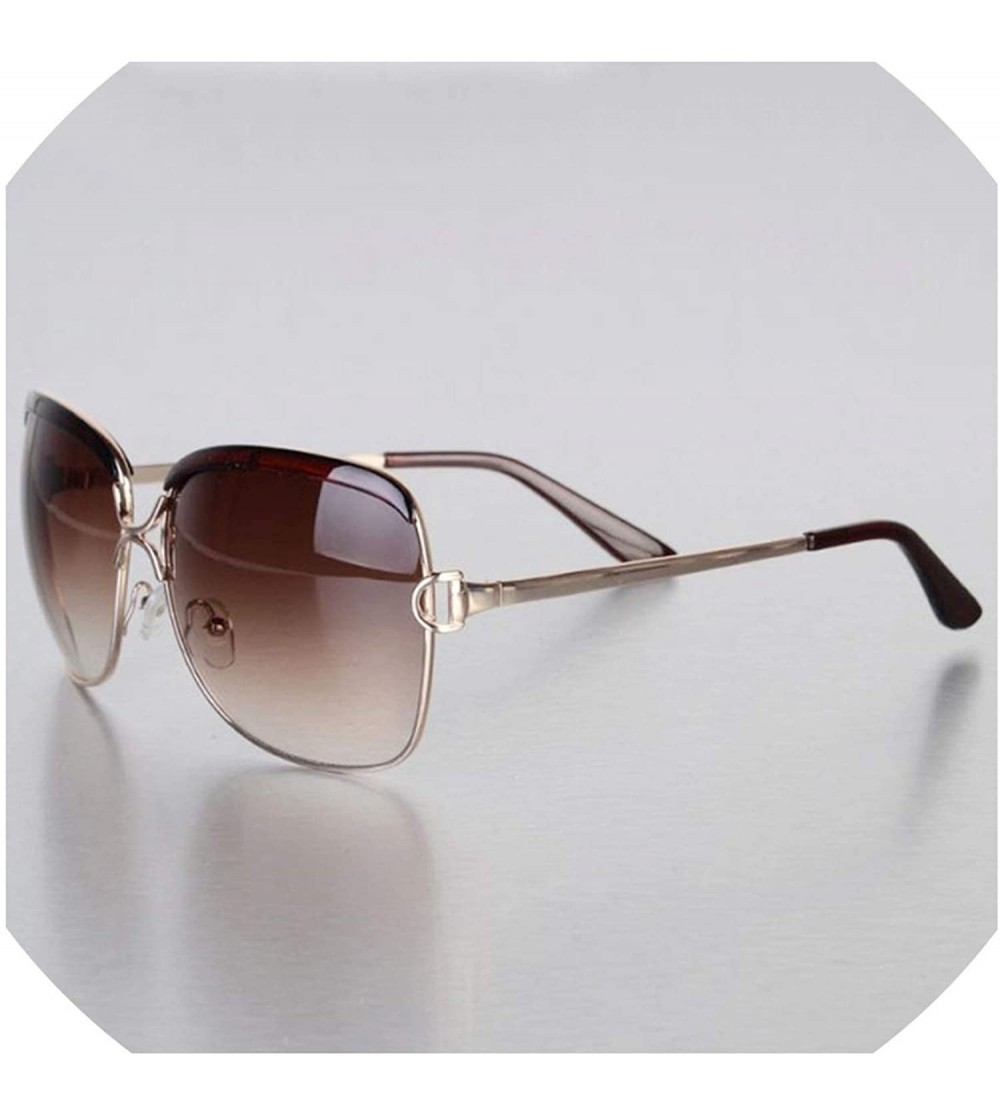 Oversized Sunglasses Women Frame Popular Luxury Brand Designer Shades Sun Glasses - Brown - CV18W3N0KU8 $37.42