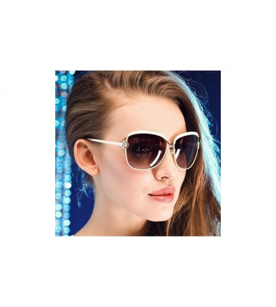 Oversized Sunglasses Women Frame Popular Luxury Brand Designer Shades Sun Glasses - Brown - CV18W3N0KU8 $37.42