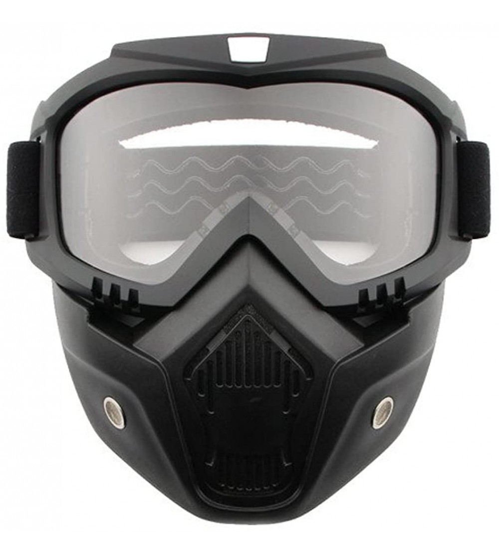 Square Mens Motorcycle Ski Windproof Polarized Sport Sunglasses - Black Frame Grey Lens - CJ188CSE239 $81.92