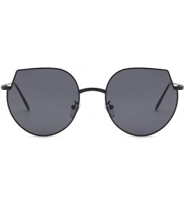 Oversized Women Cat Eye Sunglasses Metal Oversized Sun Glasses Eyewear Trend UV400 - Gold Grey - CQ190384GGX $23.27