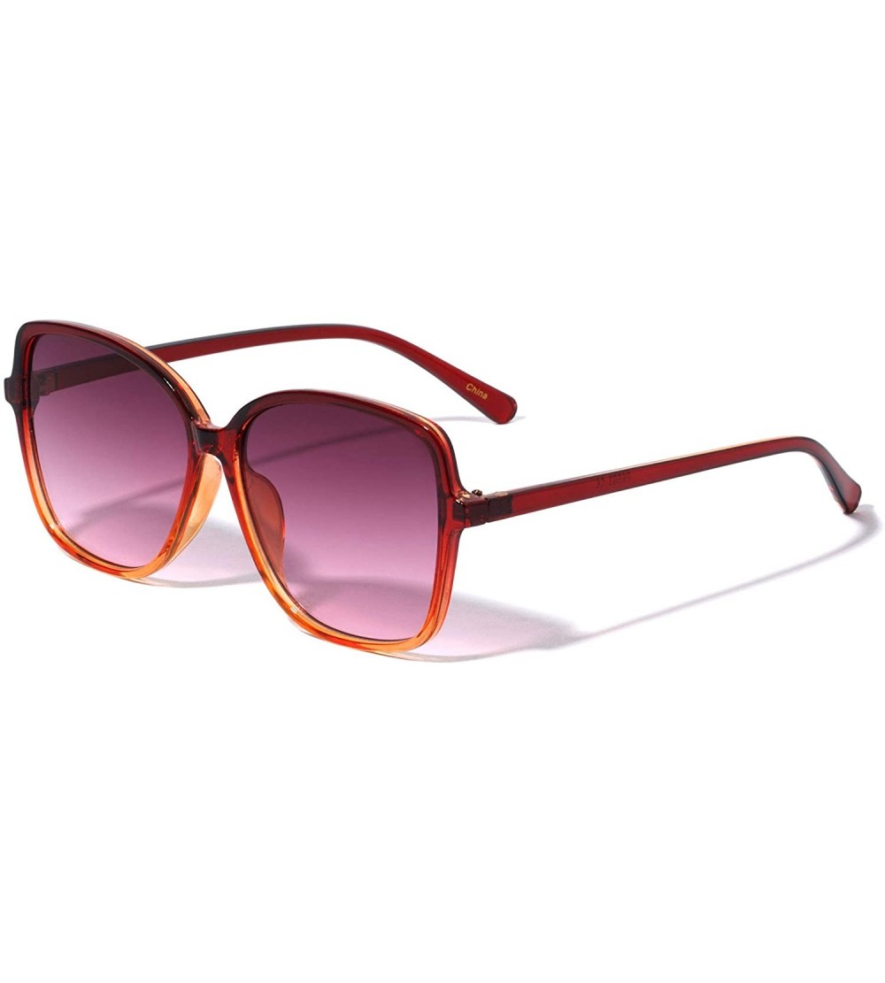 Butterfly Classic Retro Square Butterfly Fashion Sunglasses - Pink - CY196MUN63T $25.83