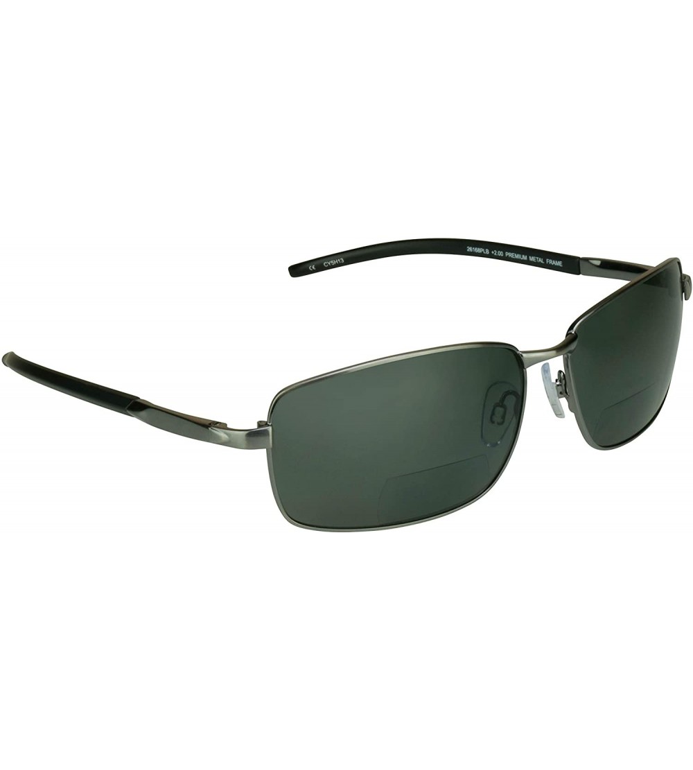 Sport Polarized Bifocal Sunglasses Men Women Fishing Anti Glare Metal - Smoke - CB11BKVOU0V $65.19