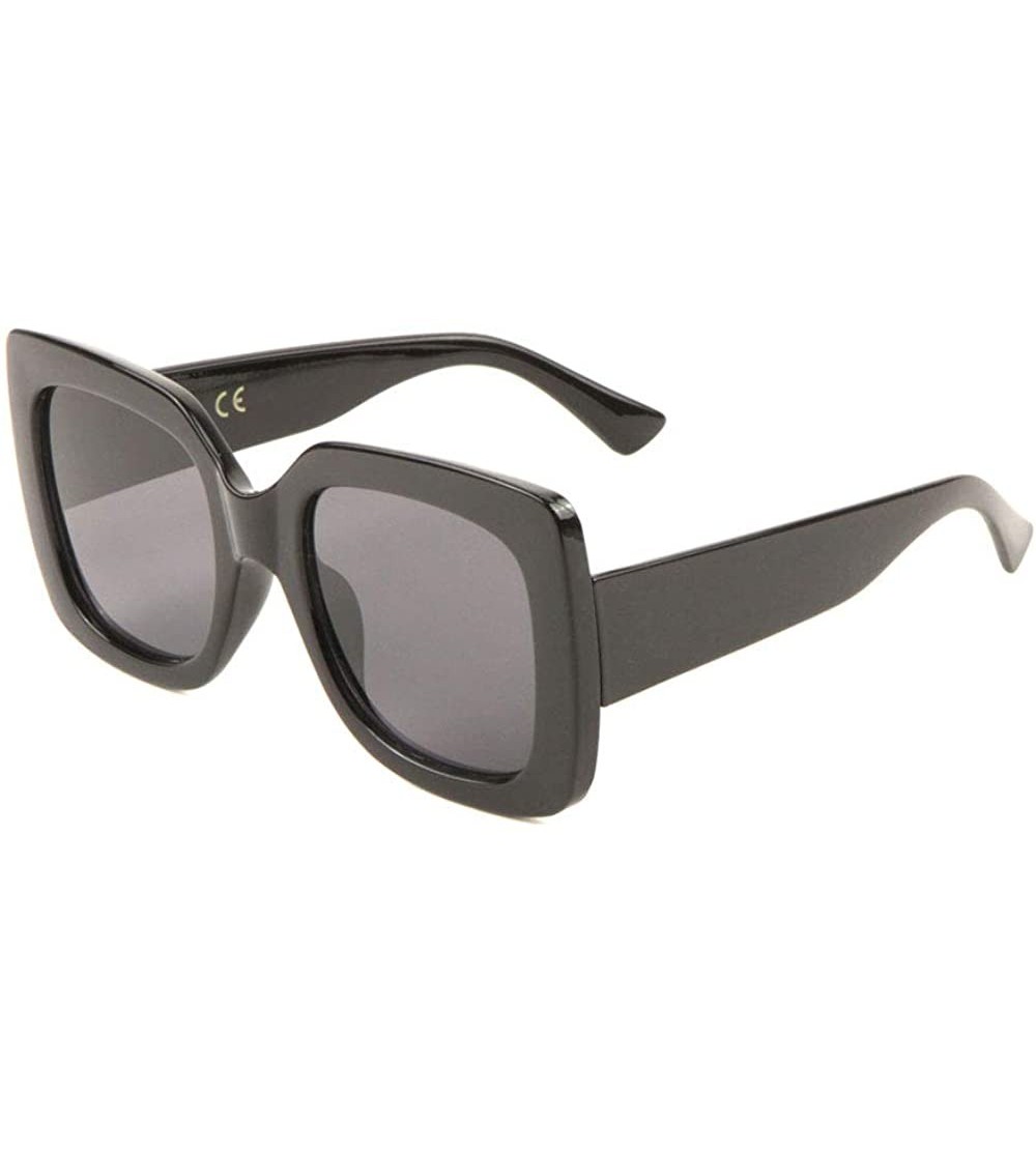 Square Double Color Oversized Square Sunglasses - Black - C9198E9AHDO $26.71
