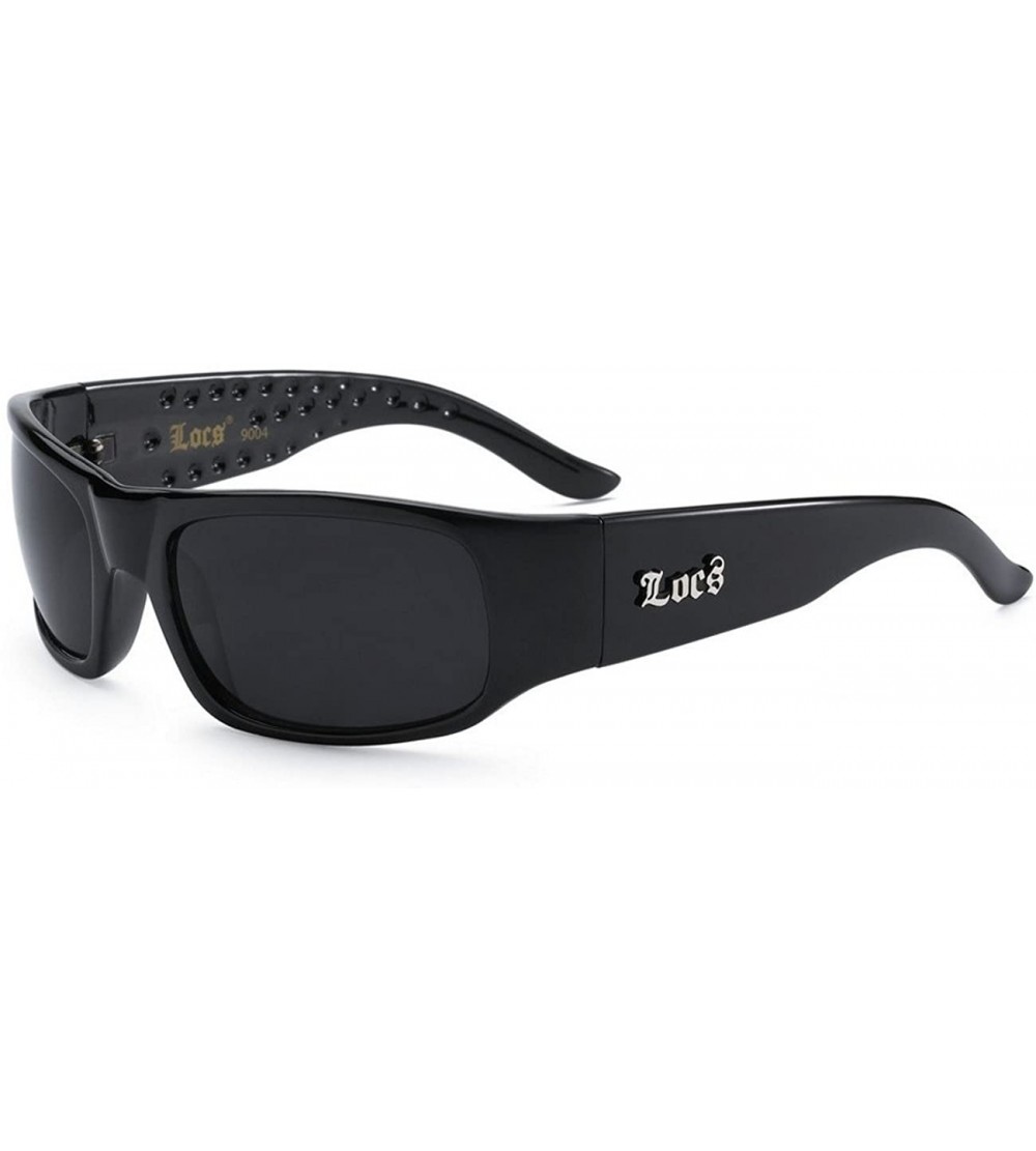 Wrap 8LOC9004-BK Polish Black Men'S Sunglasses - C317XE9NOQC $17.83