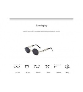 Round Steampunk Sunglasses for Women Metal Round Frame Eyewear UV400 - C3 - CF190DX9Y98 $19.12