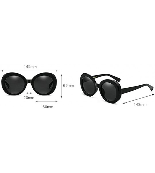 Oval 2019 new fashion trend oval punk explosion models unisex sunglasses - Black - CR18LGX7HEY $19.64