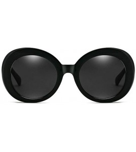 Oval 2019 new fashion trend oval punk explosion models unisex sunglasses - Black - CR18LGX7HEY $19.64