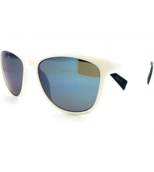 Oval Sporty Reflective Lens Celebrity Fashion Women's Sunglasses - White - CQ11PWB4HI5 $17.98