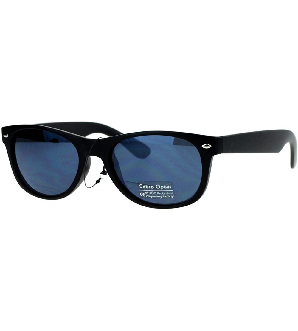 Wayfarer Unisex Designer Fashion Sunglasses Short Horn Rim Frame UV 400 - Matte Black - C8187GMCYGU $18.81
