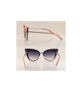 Round Muse Layered Top Cat-Eye Clear Eyeglasses Sunglasses A133 - Pink/ Purple Gr - CM18C5XGL2D $28.80