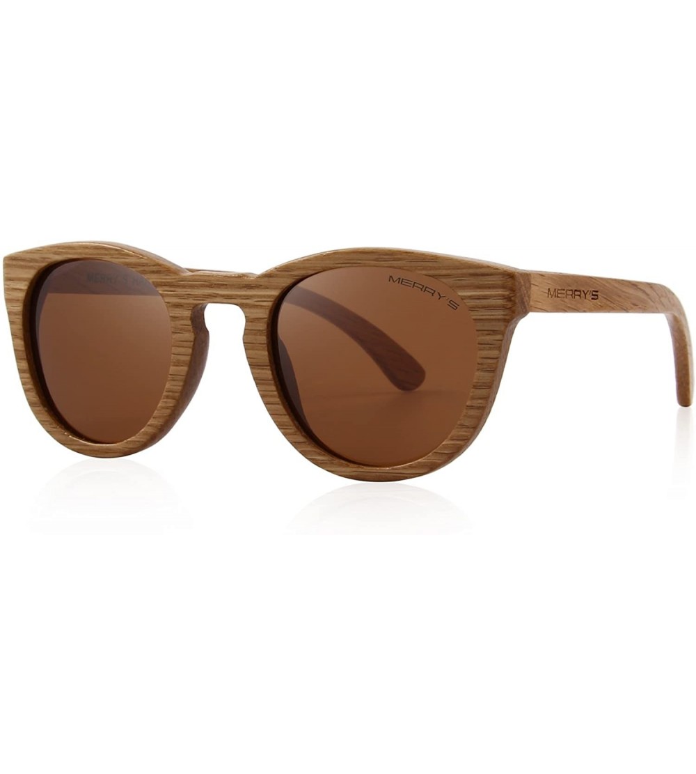 Square Polarized Wooden Coated Floating Sunglasses Mens/Womens vintage Eyewear S5268 - Brown - CU185DIC5LE $28.38