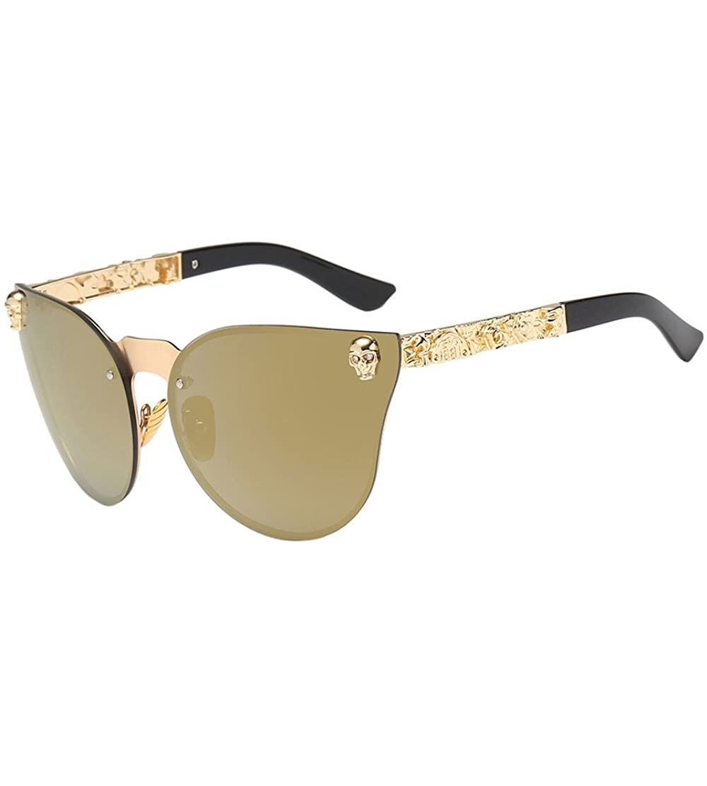 Rimless New Unisex Fashion Round Sunglasses for Women Men Casual UV400 Eyewear Vintage Sunglasses - B - CP1908MW52N $21.06