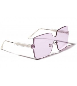 Square Frameless Sunglasses Vintage Blocking - Purple - C118QY2MECH $21.75