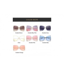 Rimless Oversized Semi Rimless Sunglasses For Women - Gold Frame/Clear Lens - CT18CGDGAZL $28.87