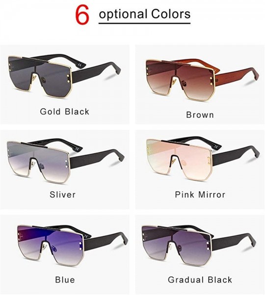 Oversized Luxury Vintage Shield Sunglasses Unisex Brand Designer 2018 Square Oversized Sunglass Mirror - Silver - CP18LNXO4Z6...