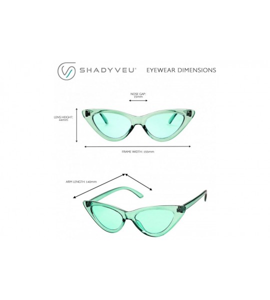 Goggle Slim Small Exaggerated Cat Eye Sunglasses Clear Translucent Candy Color Tinted Lens Shades - Bold Blue - CO18CACWZ0K $...