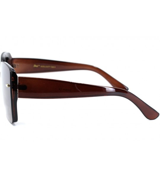 Rectangular Womens Exposed Lens 90s Rectangular Butterfly Chic Diva Sunglasses - Brown Gradient Brown - CW18T7EDGXA $22.88