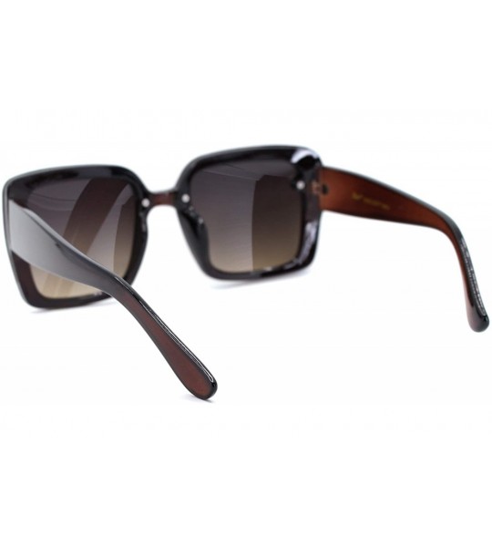 Rectangular Womens Exposed Lens 90s Rectangular Butterfly Chic Diva Sunglasses - Brown Gradient Brown - CW18T7EDGXA $22.88