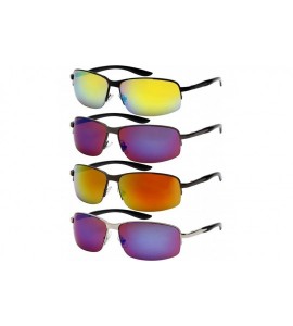 Square Semi-Rimless Square Frames w/Color Mirror Lens 25126S-REV - Matte Gunmetal - C512JOADDVP $19.01