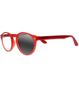 Round Retro Horn Rim Round Frame Transition Photochromic Reading Glasses Eyewear UV400 Sunglasses - Red - CT18EDN9XYD $33.97