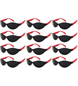 Oval 12 Pack 80's Style Neon Party Sunglasses Adult/Kid Size with CPSIA certified-Lead(Pb) Content Free - CS12O6GZMUB $19.09