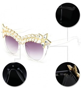 Oversized Womens Luxury Diamond Decorated Sunglasses UV400 Retro Eyeglasses - Style 01 - C618GWY6UM0 $25.03