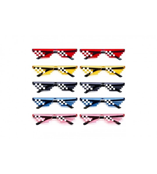 Square Thug Life Party Sunglasses 8 Bit Pixelated Mosaic Gamer MLG Photo Props Glasses for Adults Teens - Mix - CT18TWEDU8W $...