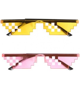 Square Thug Life Party Sunglasses 8 Bit Pixelated Mosaic Gamer MLG Photo Props Glasses for Adults Teens - Mix - CT18TWEDU8W $...