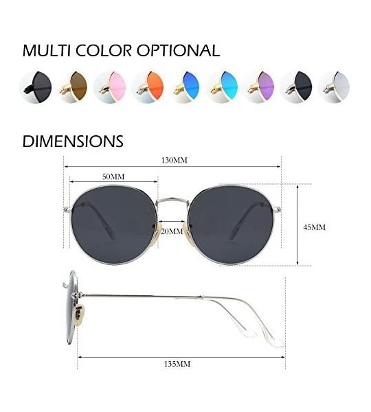 Aviator Retro John Lennon Sunglasses for Men Women Polarized Hippie Round Circle Sunglasses MFF7 - A Gold Green - CG17YK2A4ZK...