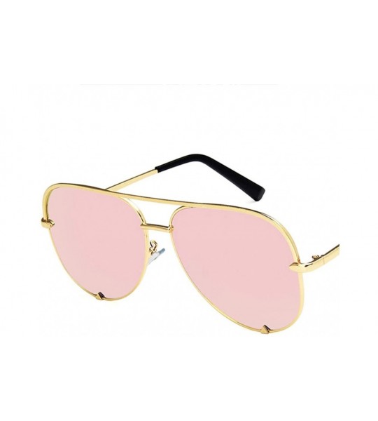 Oval Unisex Sunglasses Retro Black Drive Holiday Oval Non-Polarized UV400 - Gold Pink - CZ18RLIYLYC $18.42