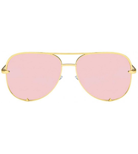 Oval Unisex Sunglasses Retro Black Drive Holiday Oval Non-Polarized UV400 - Gold Pink - CZ18RLIYLYC $18.42