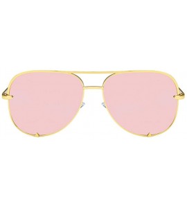 Oval Unisex Sunglasses Retro Black Drive Holiday Oval Non-Polarized UV400 - Gold Pink - CZ18RLIYLYC $18.42