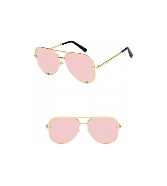 Oval Unisex Sunglasses Retro Black Drive Holiday Oval Non-Polarized UV400 - Gold Pink - CZ18RLIYLYC $18.42