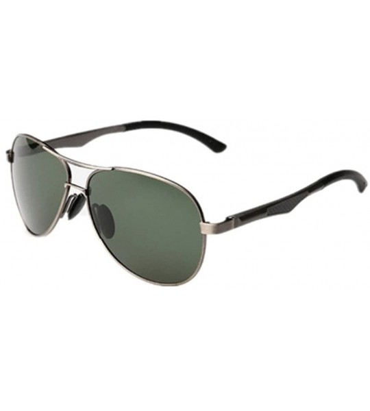 Rimless Mens Vintage UV400 Polarized Sunglass Men Driving Fishing Pilot Sun Glasses - Grey F Green - C5182ZEIUCA $19.91