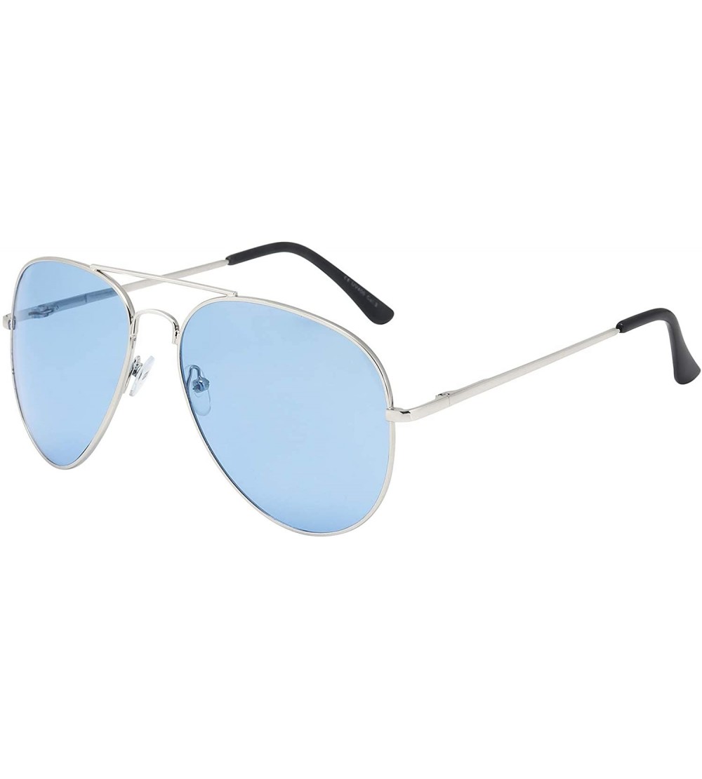 Aviator Sunglasses Men's Ladies Fashion 80s Retro Style Designer Shades UV400 Lens Unisex - Blue - CA11LDQEIAJ $17.19