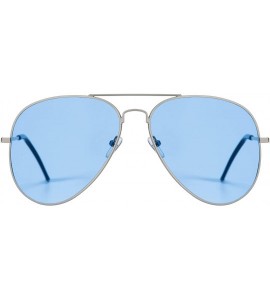 Aviator Sunglasses Men's Ladies Fashion 80s Retro Style Designer Shades UV400 Lens Unisex - Blue - CA11LDQEIAJ $17.19