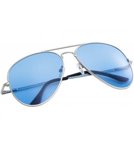 Aviator Sunglasses Men's Ladies Fashion 80s Retro Style Designer Shades UV400 Lens Unisex - Blue - CA11LDQEIAJ $17.19