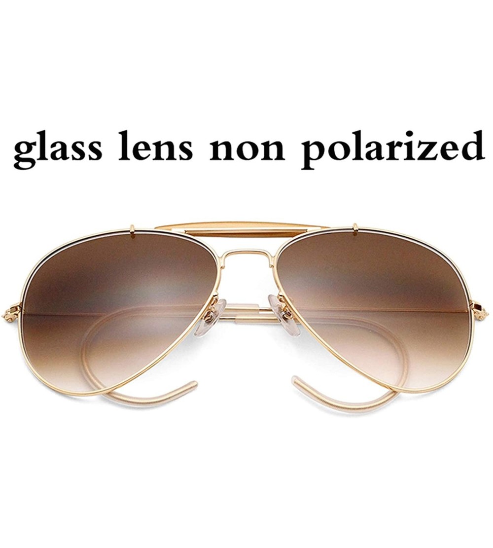 Oversized Glass Lens Aviation Sunglasses Polarized Men Women 58Mm Pilot Classic Brand Glasses Uv400 - Gradient Brown Glass - ...