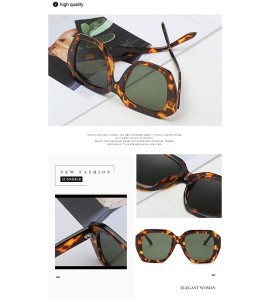 Oversized New Styles Fashion Square Sunglasses Women Brand Designer Colorful Mirror Lens Frame Vintage Luxury Sunglasses - C3...