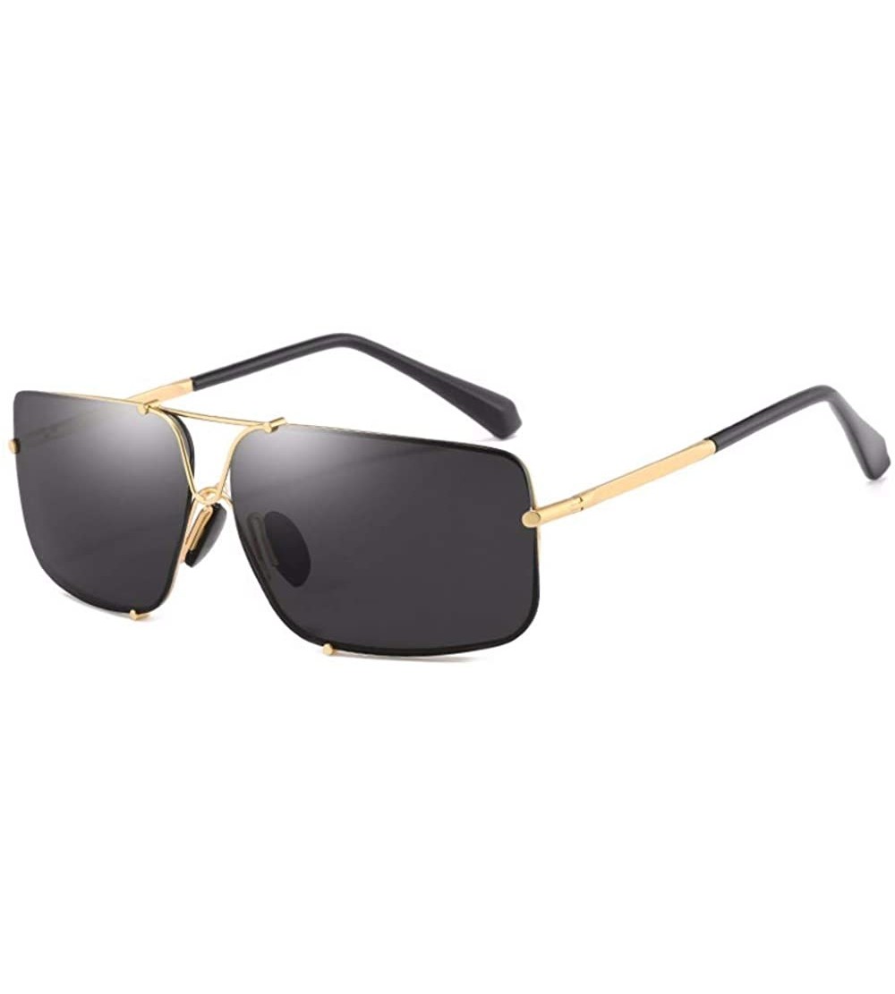 Square Men's Polarization Classic Frameless Sunglasses Ring Square Glasses Fishing Lens Driving Lens - E - CG18QR72LAL $67.48