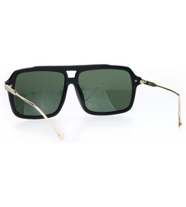 Rectangular Mens Luxury Mobster Style Racer Plastic Fashion Sunglasses - Matte Black Green - CC18KR8TRCR $23.67